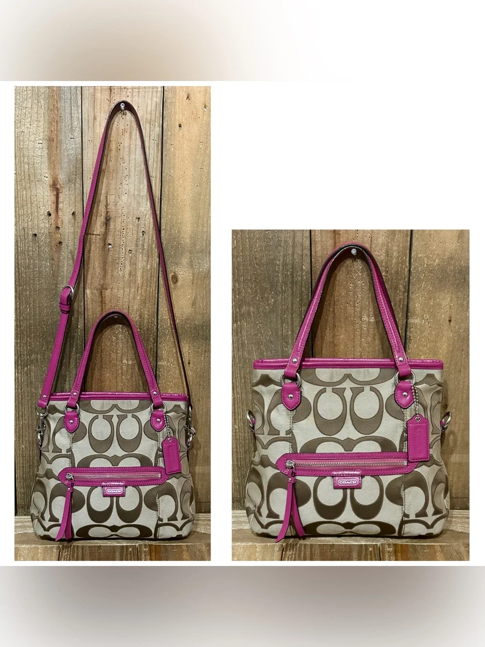 Coach Daisy Outline Signature Emma Tote with Free Scarf & Dust Bag. - Picture 3 of 16